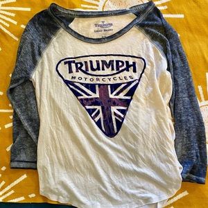 Icky brand triumph motorcycles baseball shirt